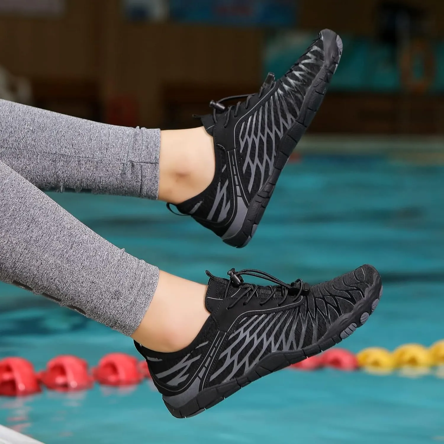 Hike Barefoot Shoes for Women Men with Wide Toe Box, Healthy & Non-Slip Breathable Barefoot Water Shoes Beach Pool Aqua Swim Surf Hiking Walking Shoes