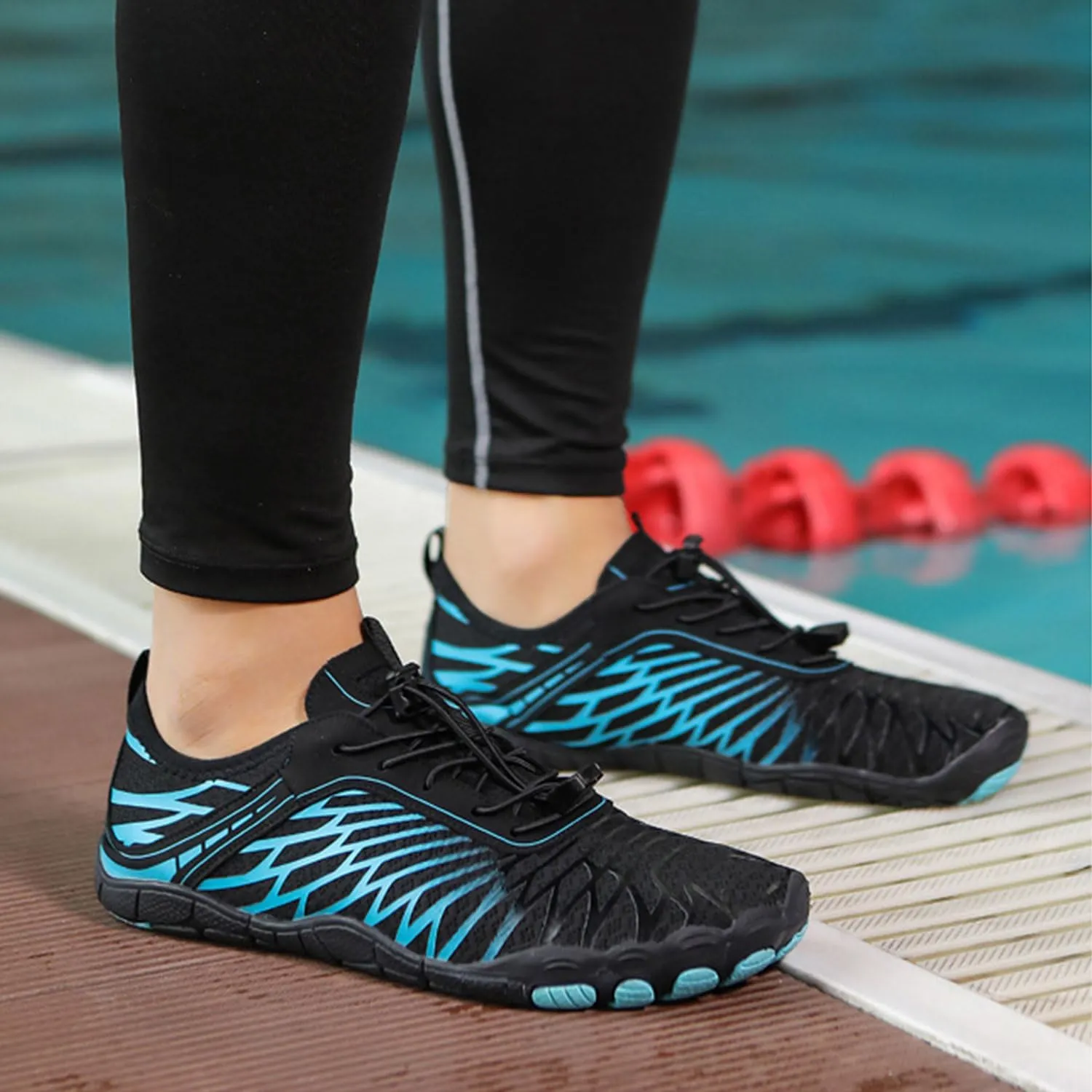Hike Barefoot Shoes for Women Men with Wide Toe Box, Healthy & Non-Slip Breathable Barefoot Water Shoes Beach Pool Aqua Swim Surf Hiking Walking Shoes