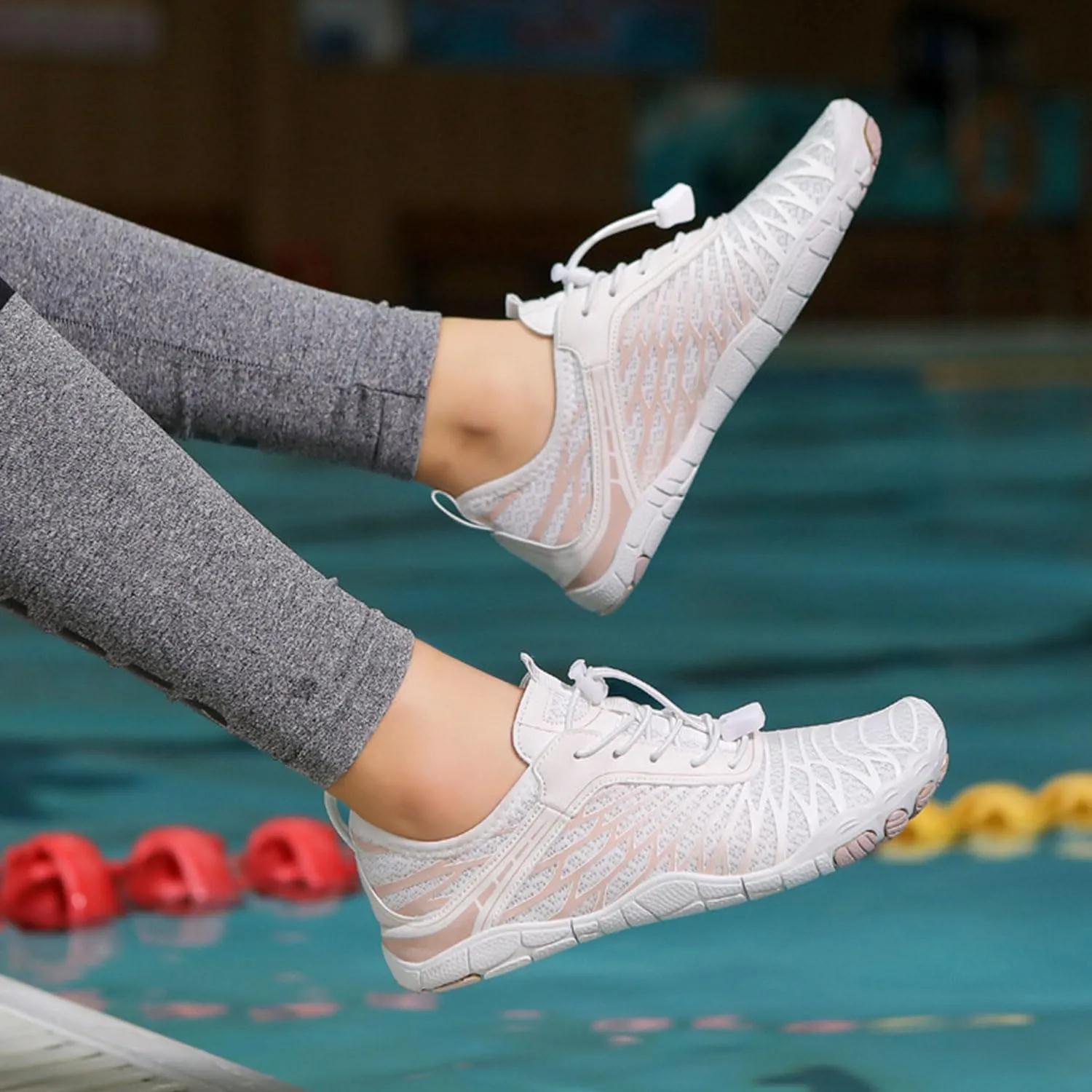 Hike Barefoot Shoes for Women Men with Wide Toe Box, Healthy & Non-Slip Breathable Barefoot Water Shoes Beach Pool Aqua Swim Surf Hiking Walking Shoes
