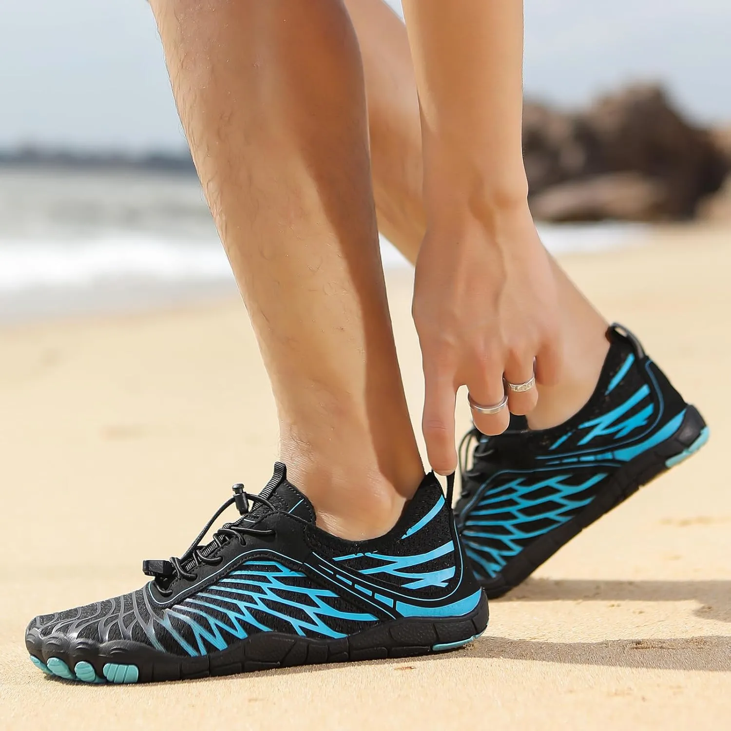 Hike Barefoot Shoes for Women Men with Wide Toe Box, Healthy & Non-Slip Breathable Barefoot Water Shoes Beach Pool Aqua Swim Surf Hiking Walking Shoes