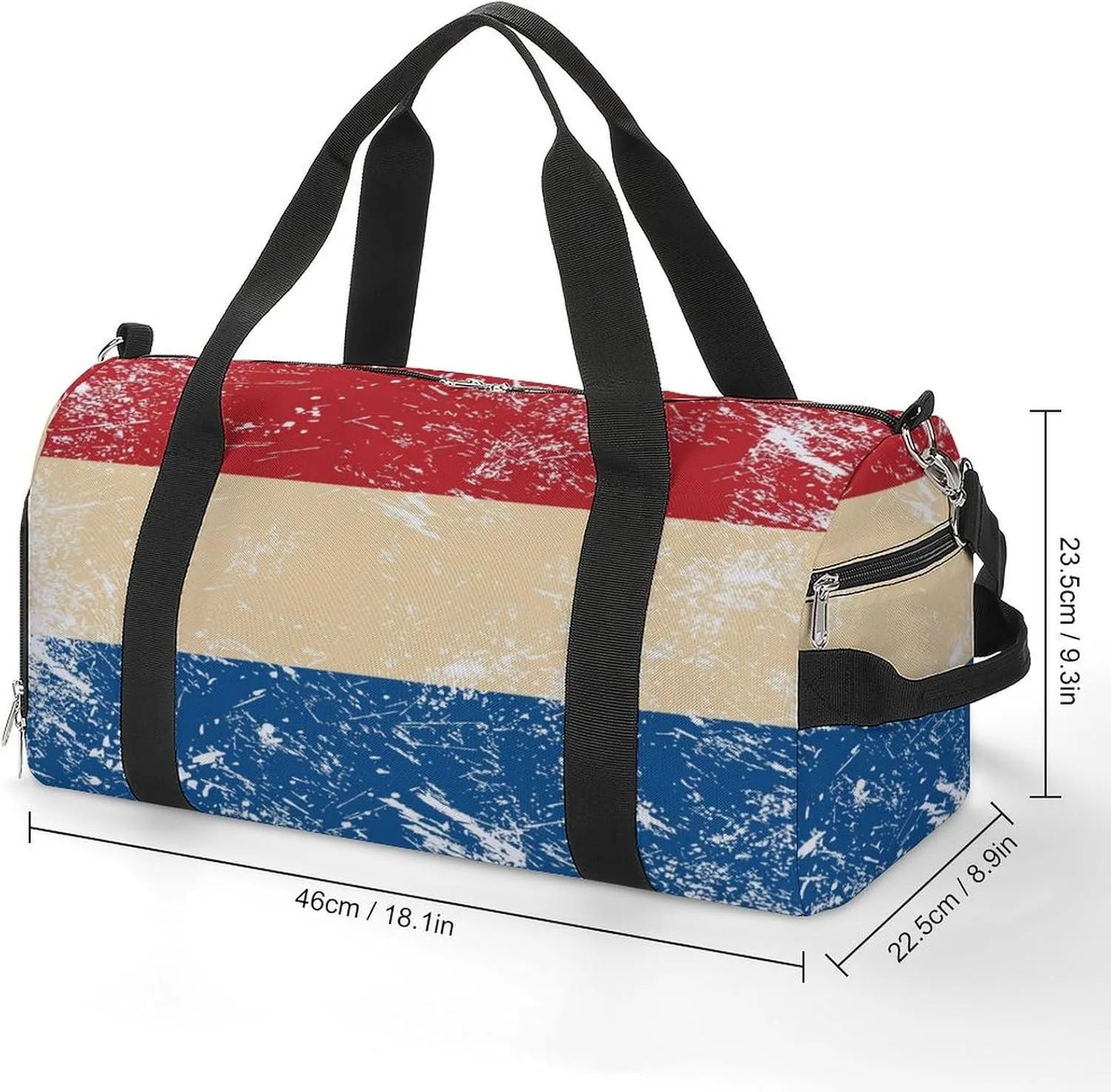 Holland Retro Flag Gym Bag-Workout Organizer with Water Resistant Compartments for Gym Lovers, style-43-4