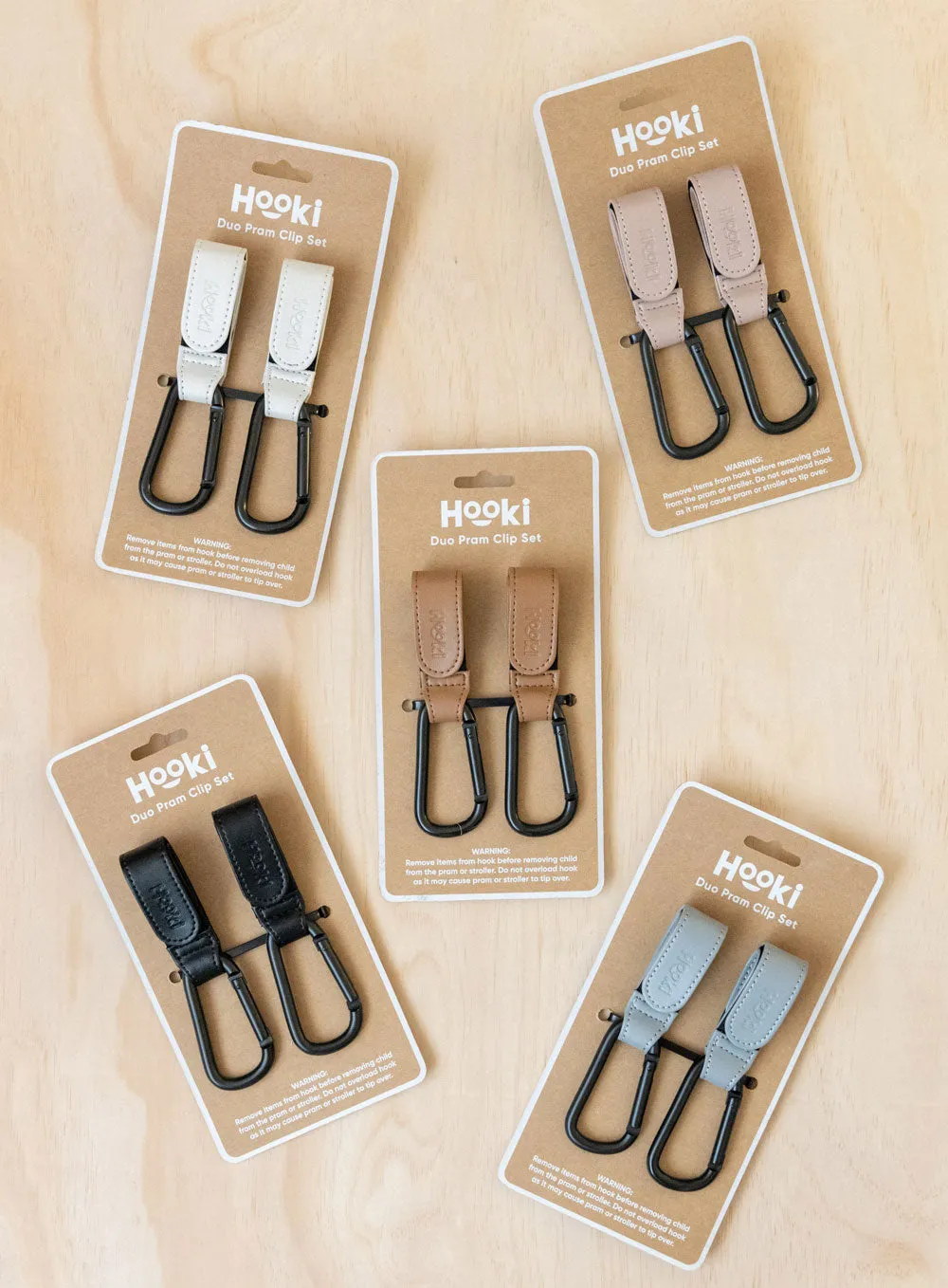 Hooki Duo Pram Clip Set - Ivory