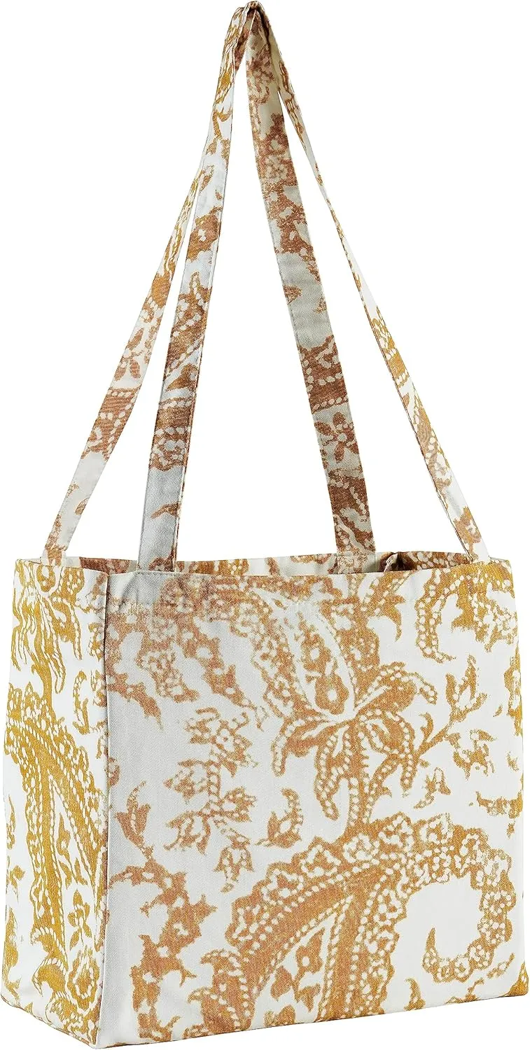 HPD Half Price Drapes Reusable Grocery Shopping Bags, 2 Pack 100% CottonTwill Tote Bags