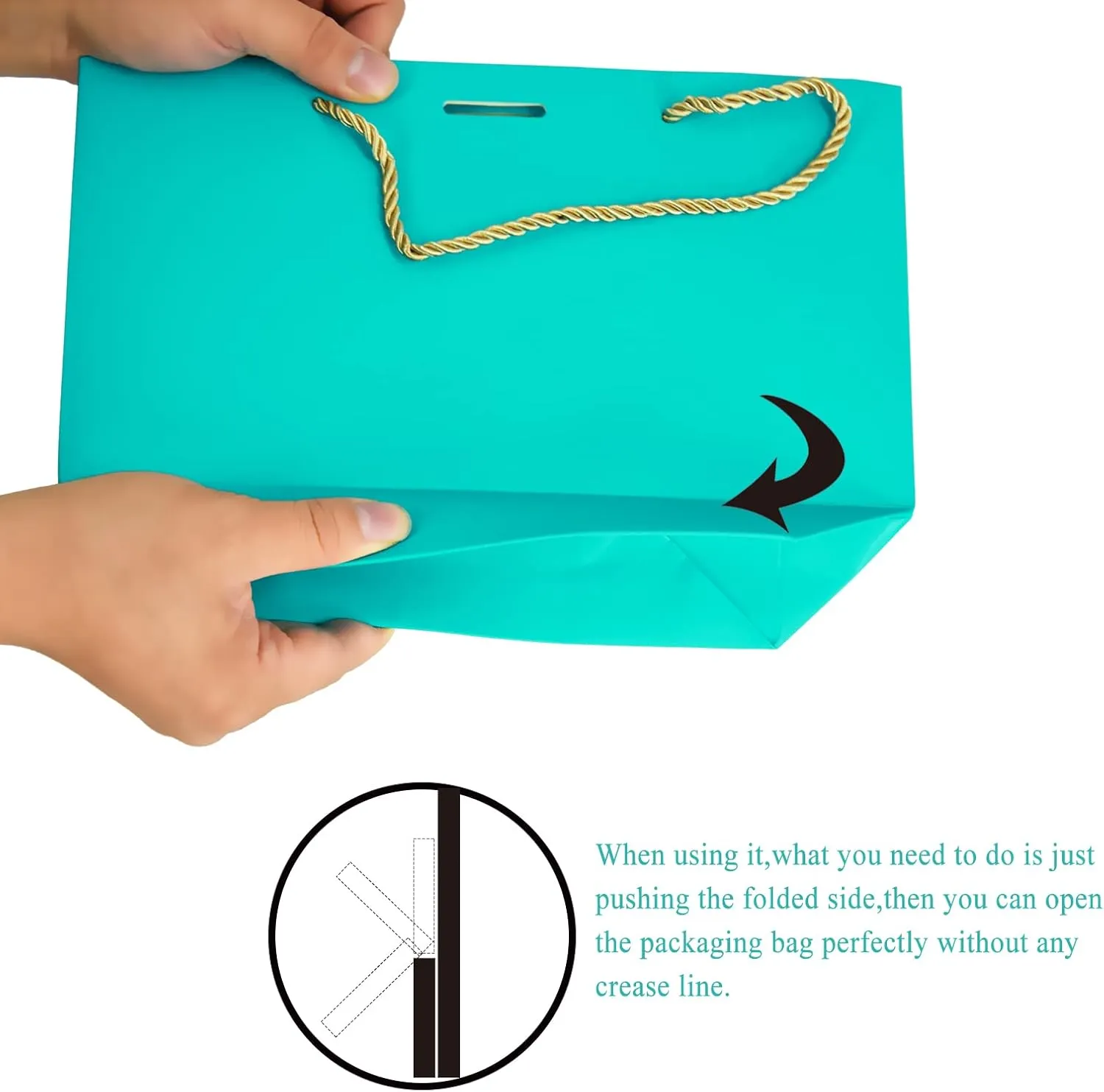HUAPRINT Gift Bags with Handles,7.48×3.54×7.9 inches,Party Favor Bags with Bow Ribbon,12Pcs Teal Blue Paper Bags for Birthday Wedding Bridesmaid Holiday
