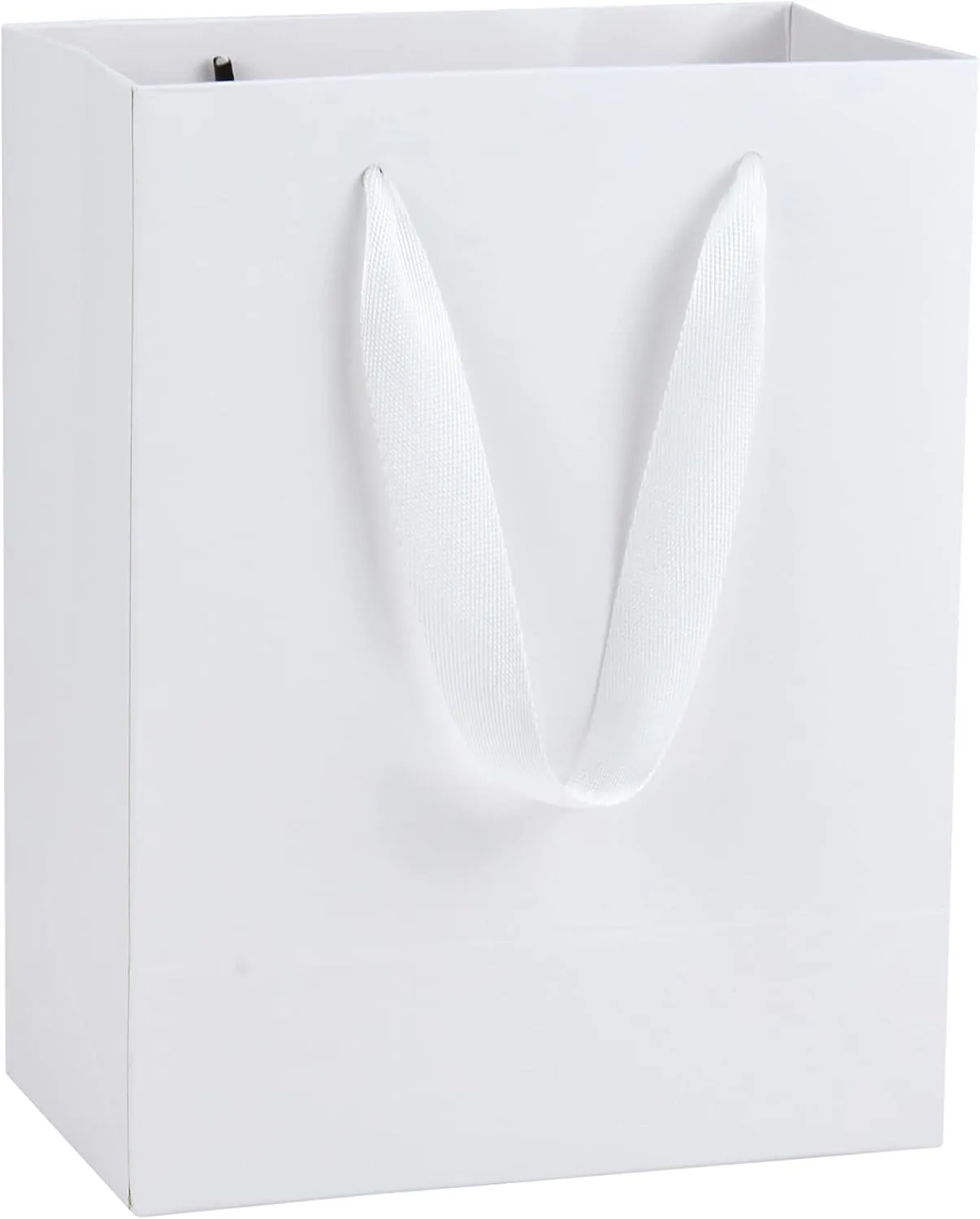 HUAPRINT White Paper Bags,White Gift Bags,Shopping Bags with Handles,20 Pack Small Gift Bags,7x4x9inch,Retail Bags,Party Favor Bags,Merchandise Business Bags,Wedding Bags