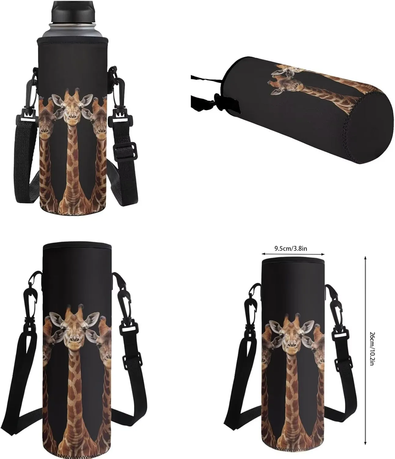 HUGS IDEA 3d Giraffe Backpack for Boys with Lunchbox Black School Bookbag with Lunch Bag for Boys School Bag for Kids 6-8 Elementary School Backpack for Boys 17 Inch Kids Schoolbag