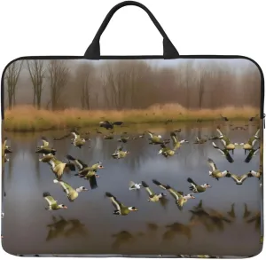 Hunting Flying Wild Ducks print Durable Travel Laptop Bag HandBag Shockproof Carrying Bag Briefcase for 14inch Laptop Notebook