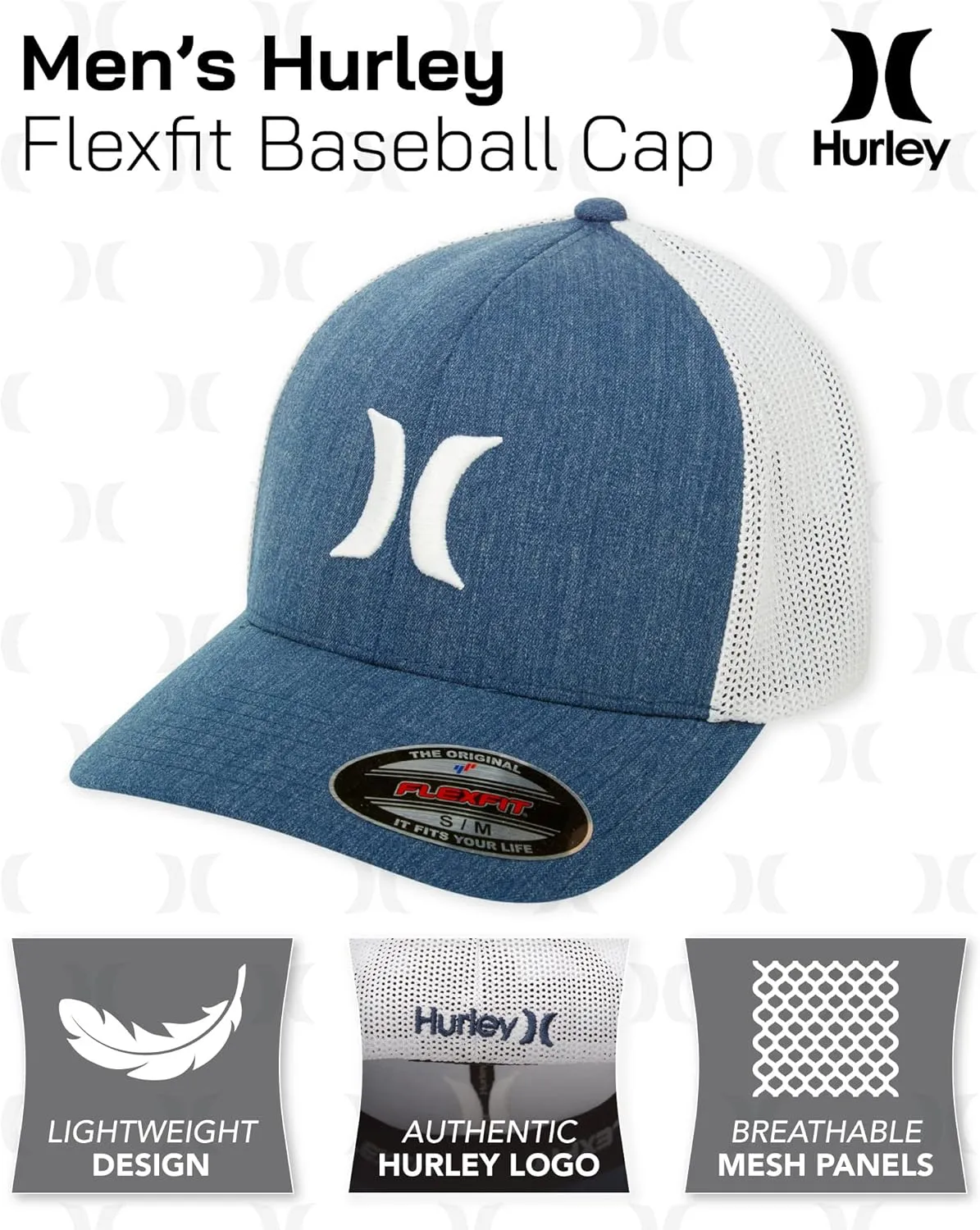 Hurley Men's Hat - Laguna Icon Mesh Fitted Trucker Cap