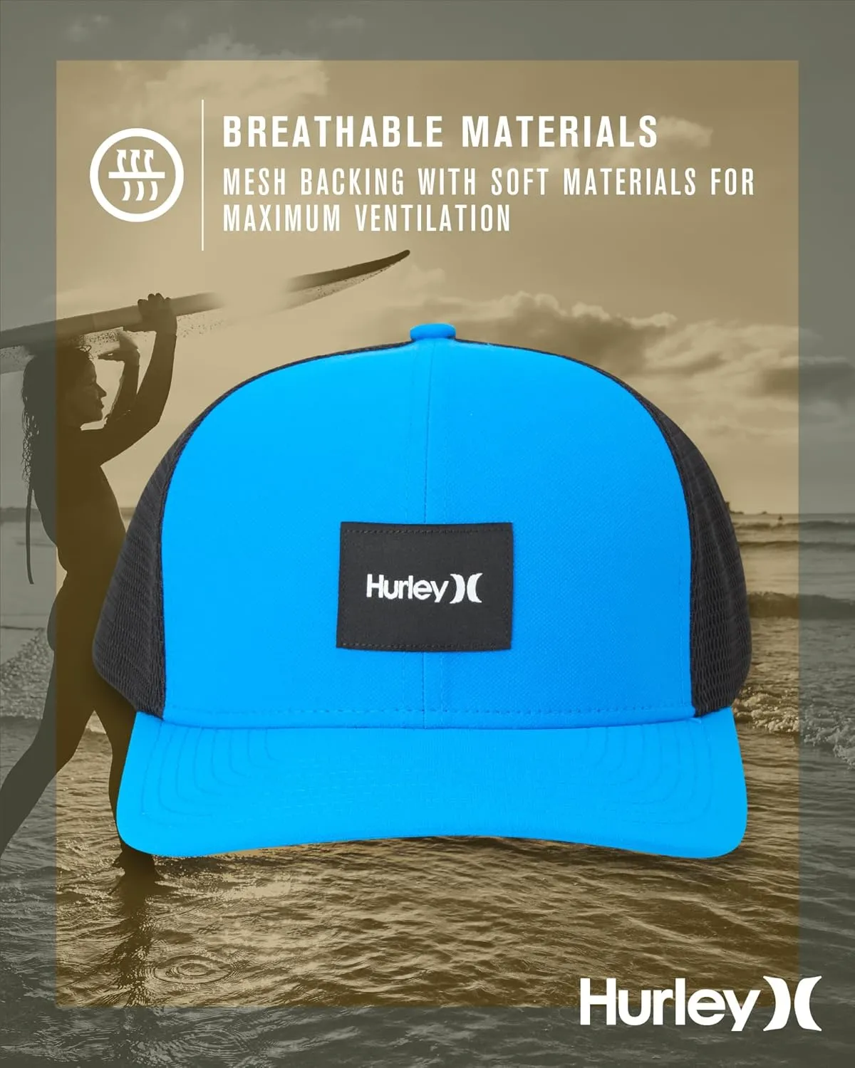 Hurley Men's Snap Back Hats - Fairway Trucker Mesh Baseball Cap Hats for Men
