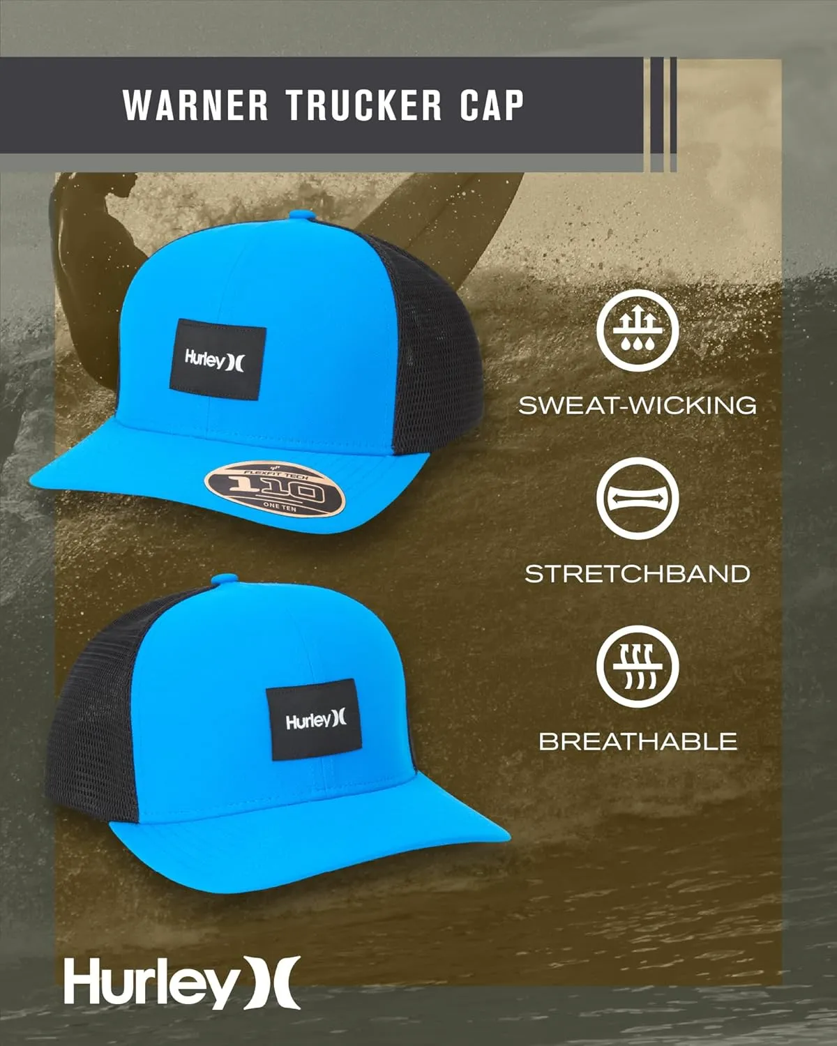 Hurley Men's Snap Back Hats - Fairway Trucker Mesh Baseball Cap Hats for Men