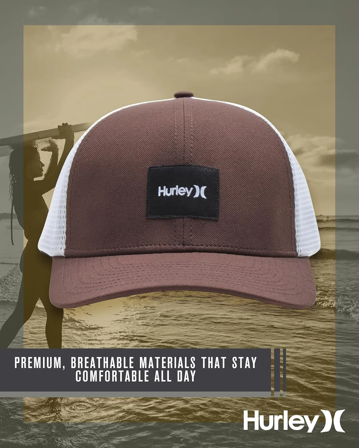 Hurley Men's Snap Back Hats - Fairway Trucker Mesh Baseball Cap Hats for Men