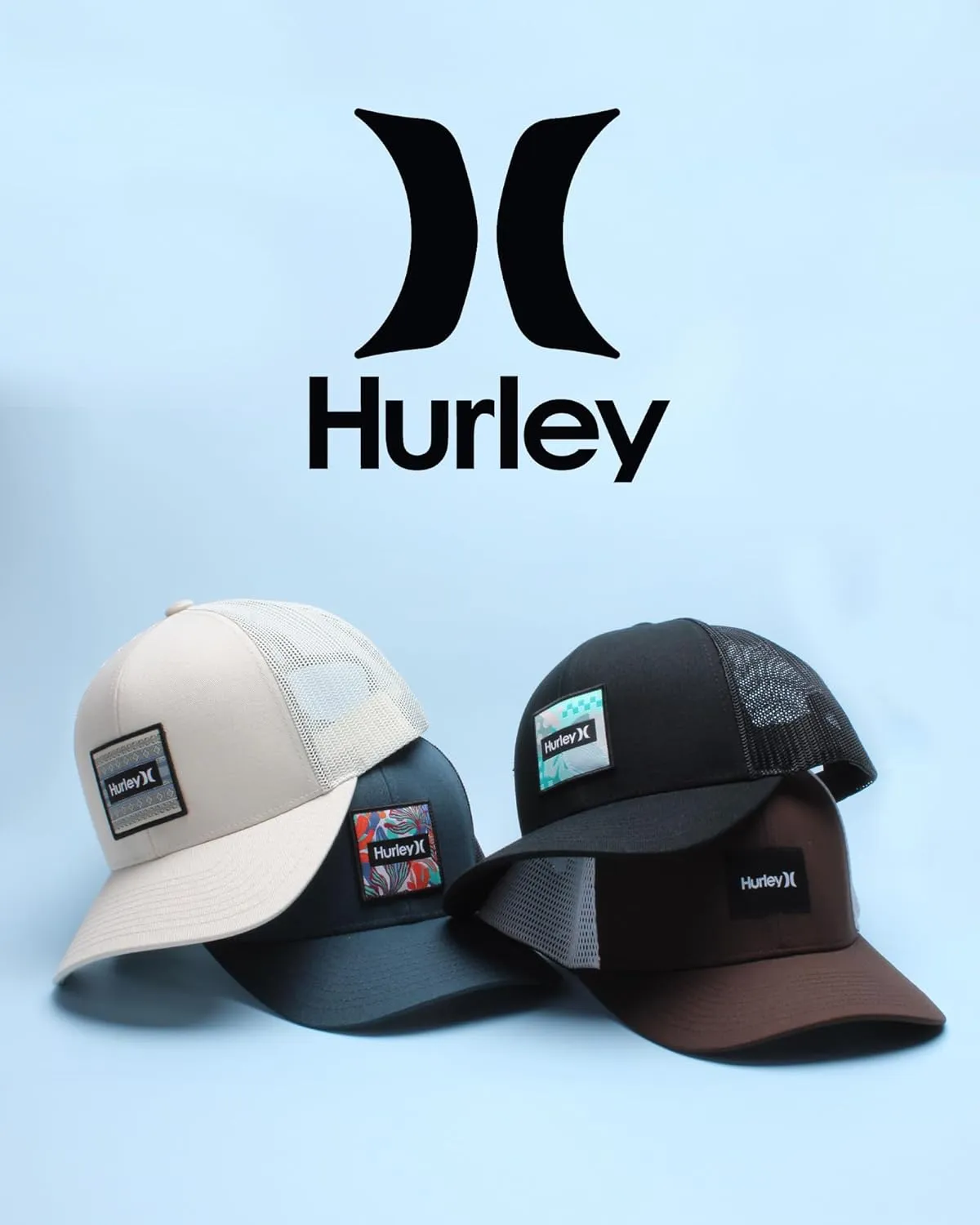 Hurley Men's Snap Back Hats - Fairway Trucker Mesh Baseball Cap Hats for Men