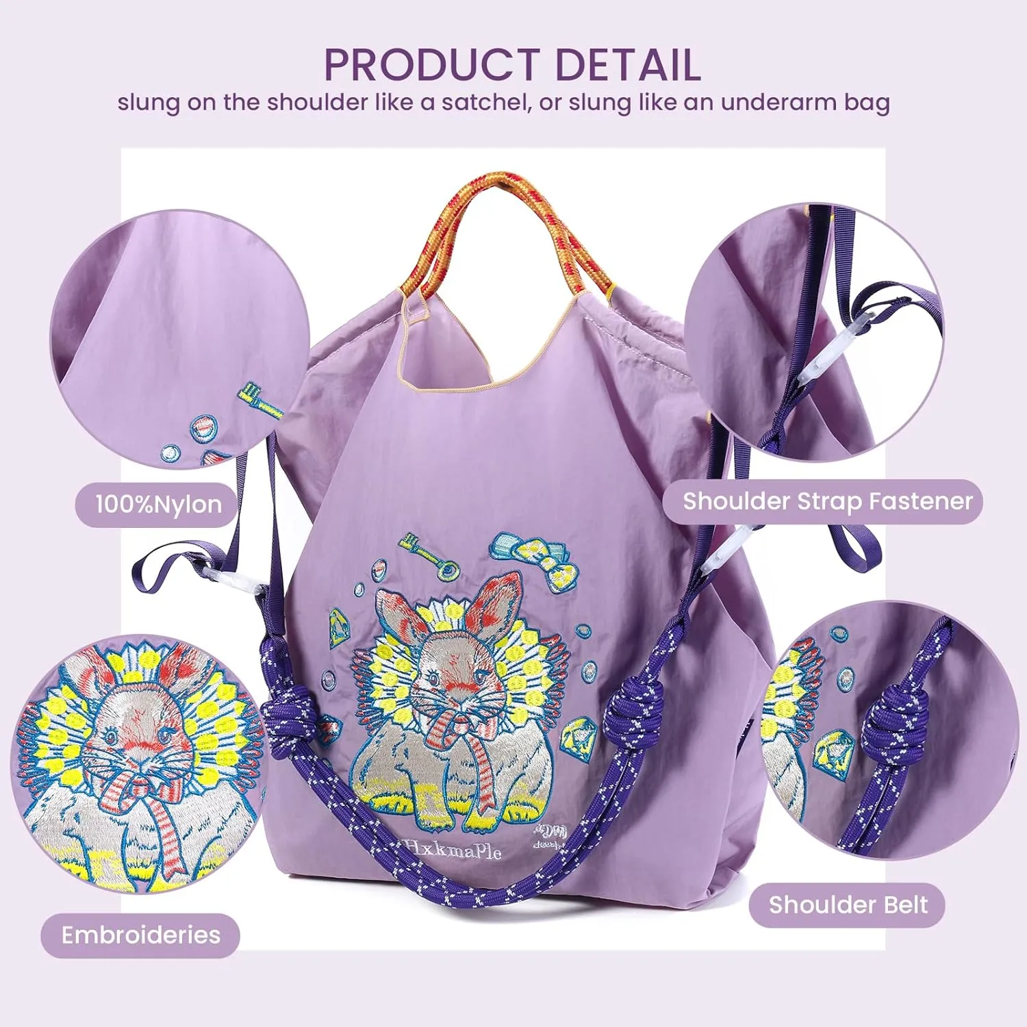 Hxkmale Women's Nylon tote Bag Leisure Work bag suitable for shopping cloth bags that can be carried on travel