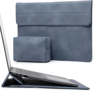 HYZUO 13.3-14 Inch Laptop Sleeve Case with Stand Feature for MacBook Pro 14 M4/M3/M2/M1 Pro/Max 2024-2021, MacBook Pro/Air 13.3, 13.5-13.8 Surface Laptop, HP Specter X360 13/14, Haze Blue