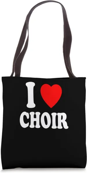 I Heart (Love) Choir Chorus Singing Conductor Church School Tote Bag