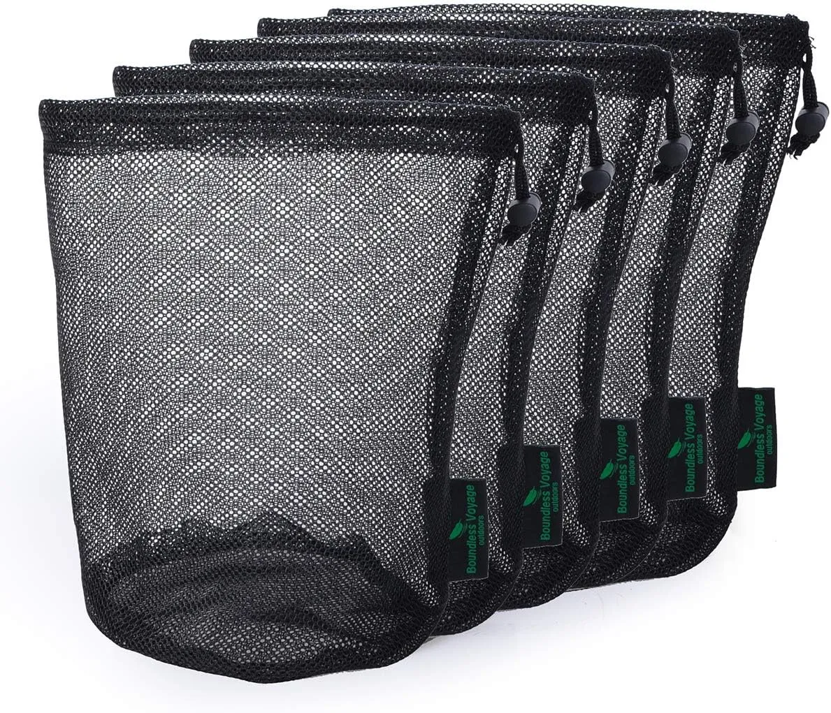 iBasingo 10pcs/lot Black Mesh Bag Nylon Sack Durable Drawstring Net Bag Small Travel Sleeping Bag Stuff Sack Mesh Storage Ditty Bag for Cosmetics Shower Gels Bottle Pot Tennis Golf Ball Tools BVP03