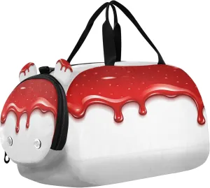 Ice Cream Cone Youth Sports & Travel Duffle Bag with Shoe Compartment,Waterproof Gym Bag for Girls and Boys (Overnight Essentials Organizer)