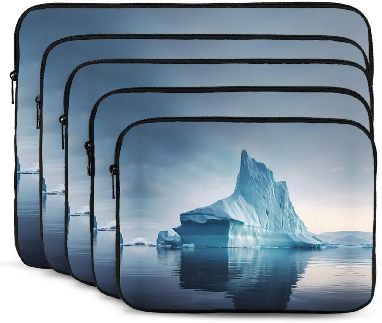 Icebergs Prints Shockproof Portable Laptop Sleeve Bag 15 inch - Lightweight Laptop Case for Men and Women Business Travel, Office Daily Use