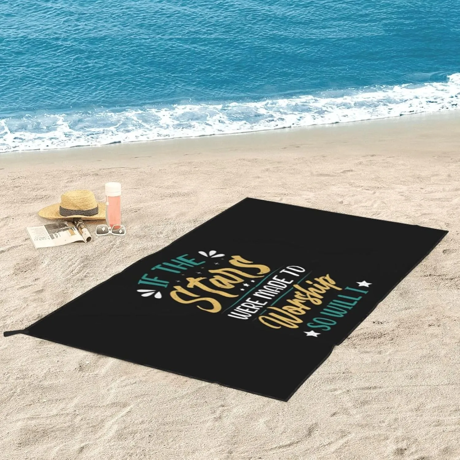 If The Stars were Made to Worship So Will I Beach Towel Quick Dry Sand Free Lightweight Large 27.5"x55" with Travel Bag - Vacation Essentials Bath Towel for Pool, Summer