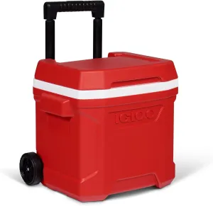 IGLOO Passive Profile II 16 Roller, Red Thermal Box with Telescopic Handle and Wheels, 15 litres