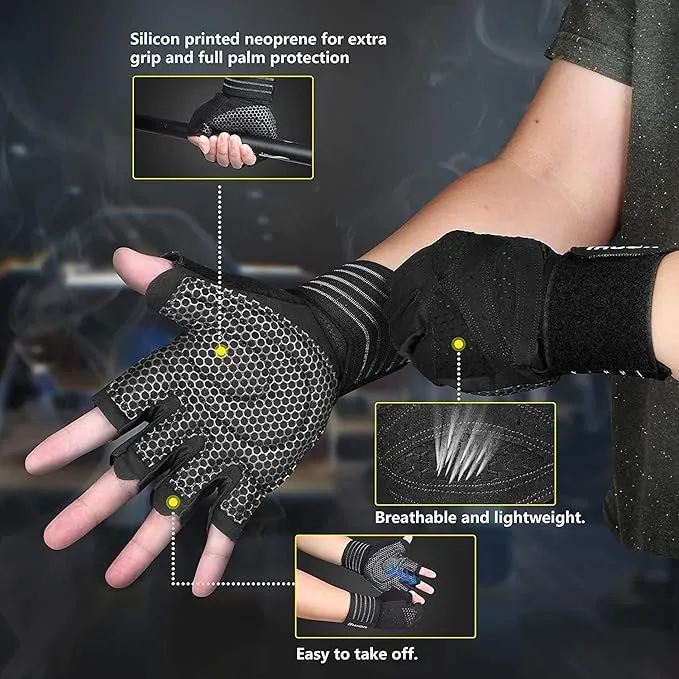 ihuan Ventilated Weight Lifting Gym Workout Gloves