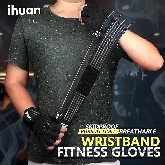 ihuan Ventilated Weight Lifting Gym Workout Gloves