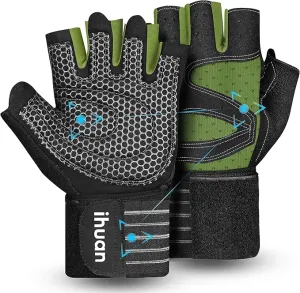 ihuan Ventilated Weight Lifting Gym Workout Gloves
