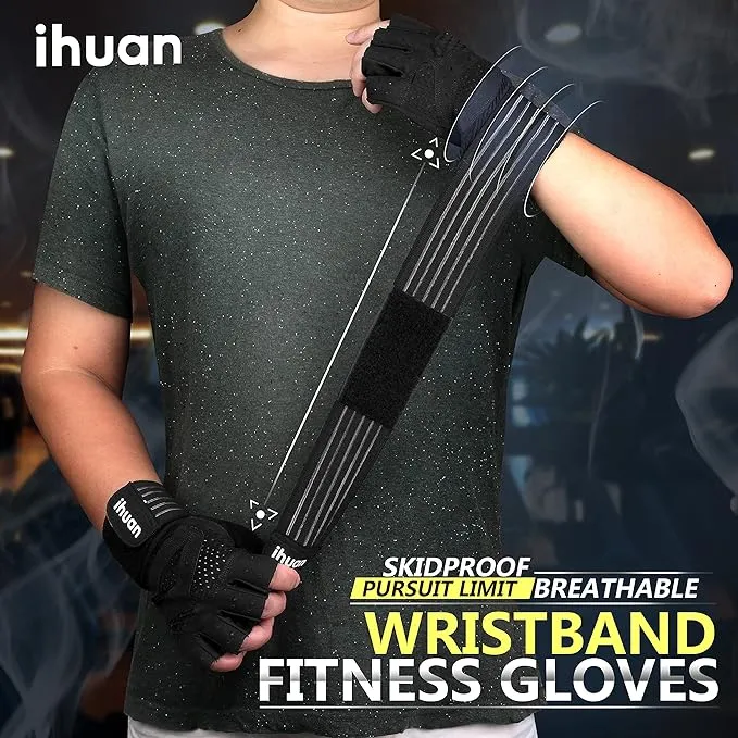ihuan Ventilated Weight Lifting Gym Workout Gloves