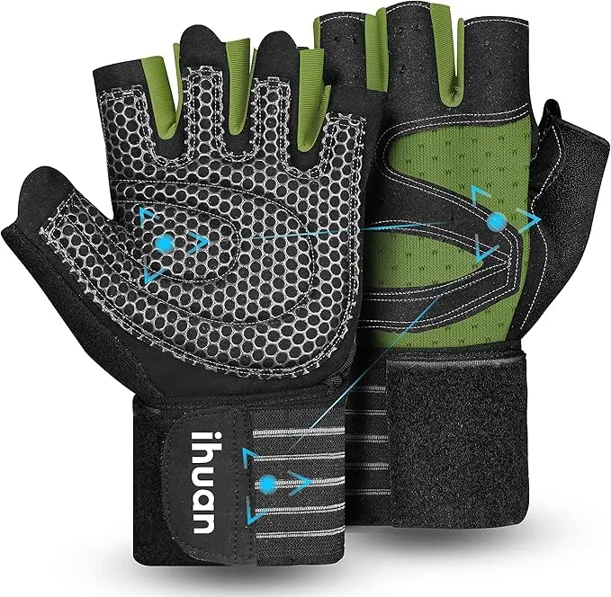 ihuan Ventilated Weight Lifting Gym Workout Gloves