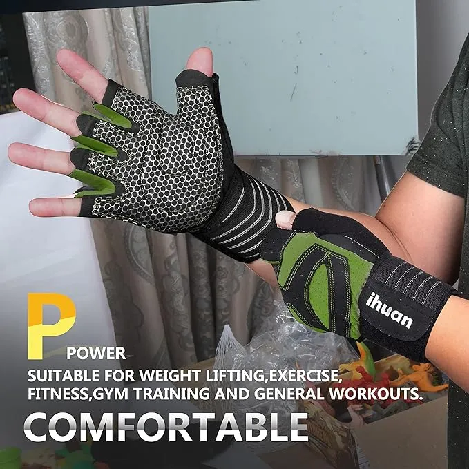 ihuan Ventilated Weight Lifting Gym Workout Gloves