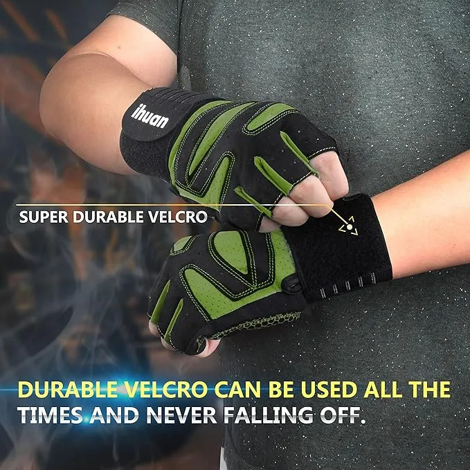 ihuan Ventilated Weight Lifting Gym Workout Gloves