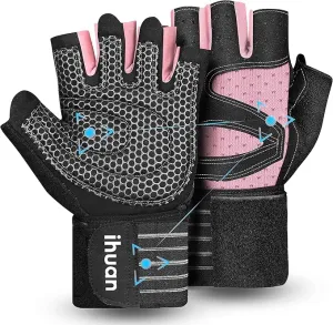 ihuan Ventilated Weight Lifting Gym Workout Gloves