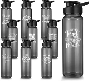 Inbagi 10 Pcs Thank You Water Bottles CNA Week Gifts Bulk 2025 Appreciation Gifts for CNA Employee Coworker Staff 24 oz Plastic Leak Proof Cup Adult Graduation Presents
