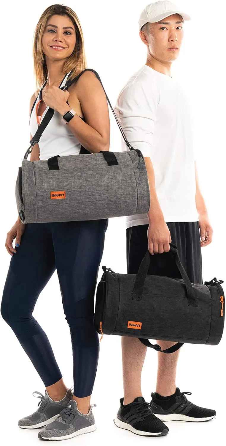 INK IVY Water Resistant Gym Bag with Separate Shoes Compartment