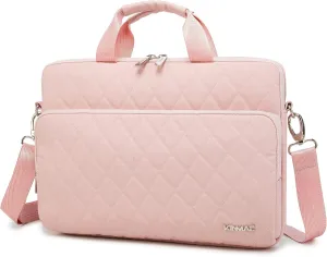inmac 360 Degree Laptop Bag Full Cushioned Laptop Shoulder Bag For LG Gram 16 inch and 15.6 inch-16 inch Laptop (Pink)