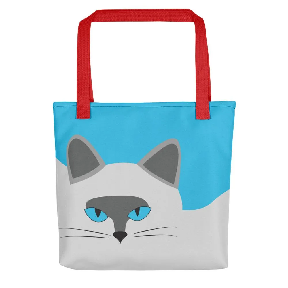 Inscrutable Cat 'Smoky Cat Blue' Tote bag