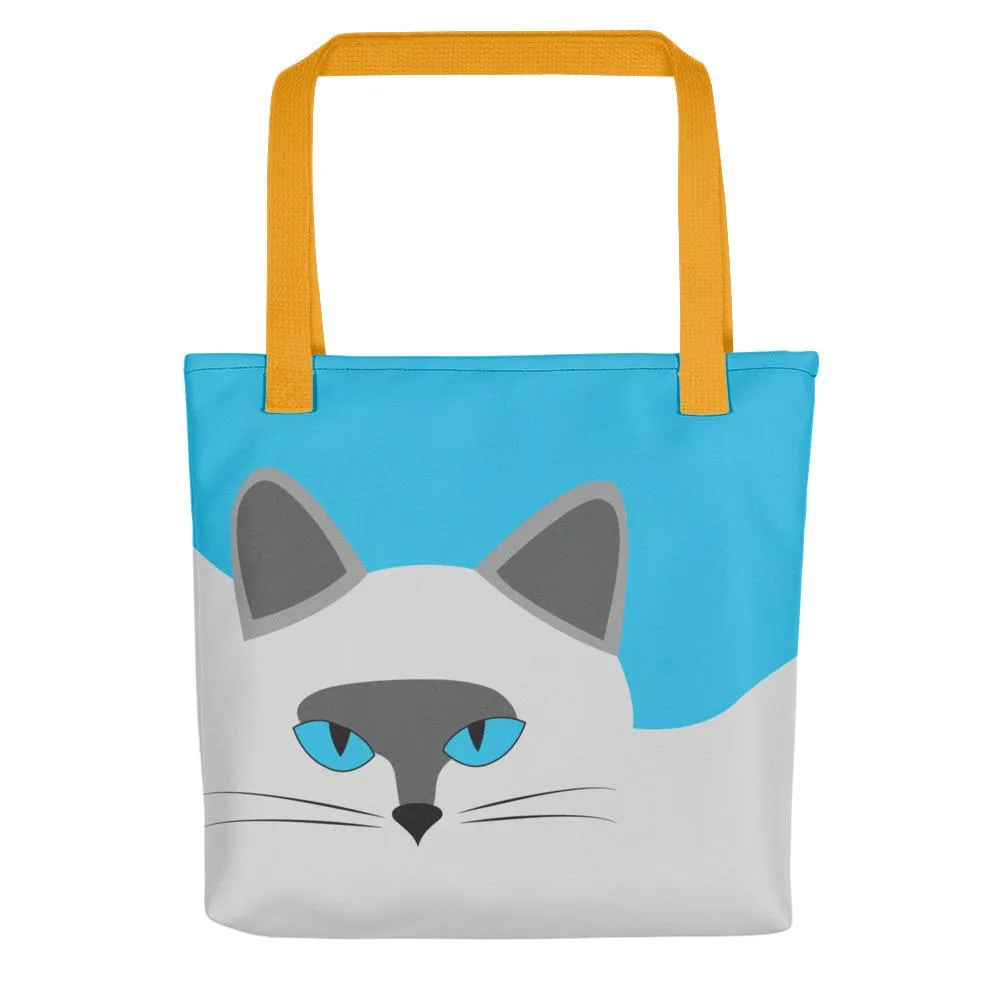 Inscrutable Cat 'Smoky Cat Blue' Tote bag
