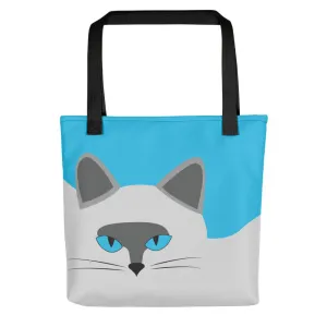 Inscrutable Cat 'Smoky Cat Blue' Tote bag