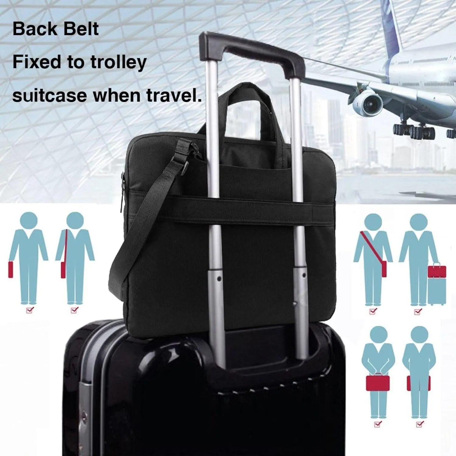 Insect Wings Eyes Cartoon Print Work Laptop Bag Stylish and Protective Laptop Case Briefcase for Men Women Office