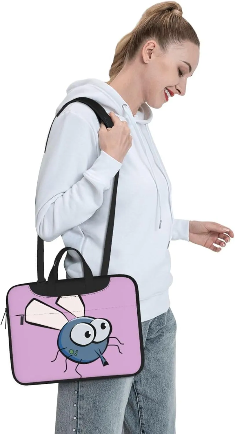 Insect Wings Eyes Cartoon Print Work Laptop Bag Stylish and Protective Laptop Case Briefcase for Men Women Office
