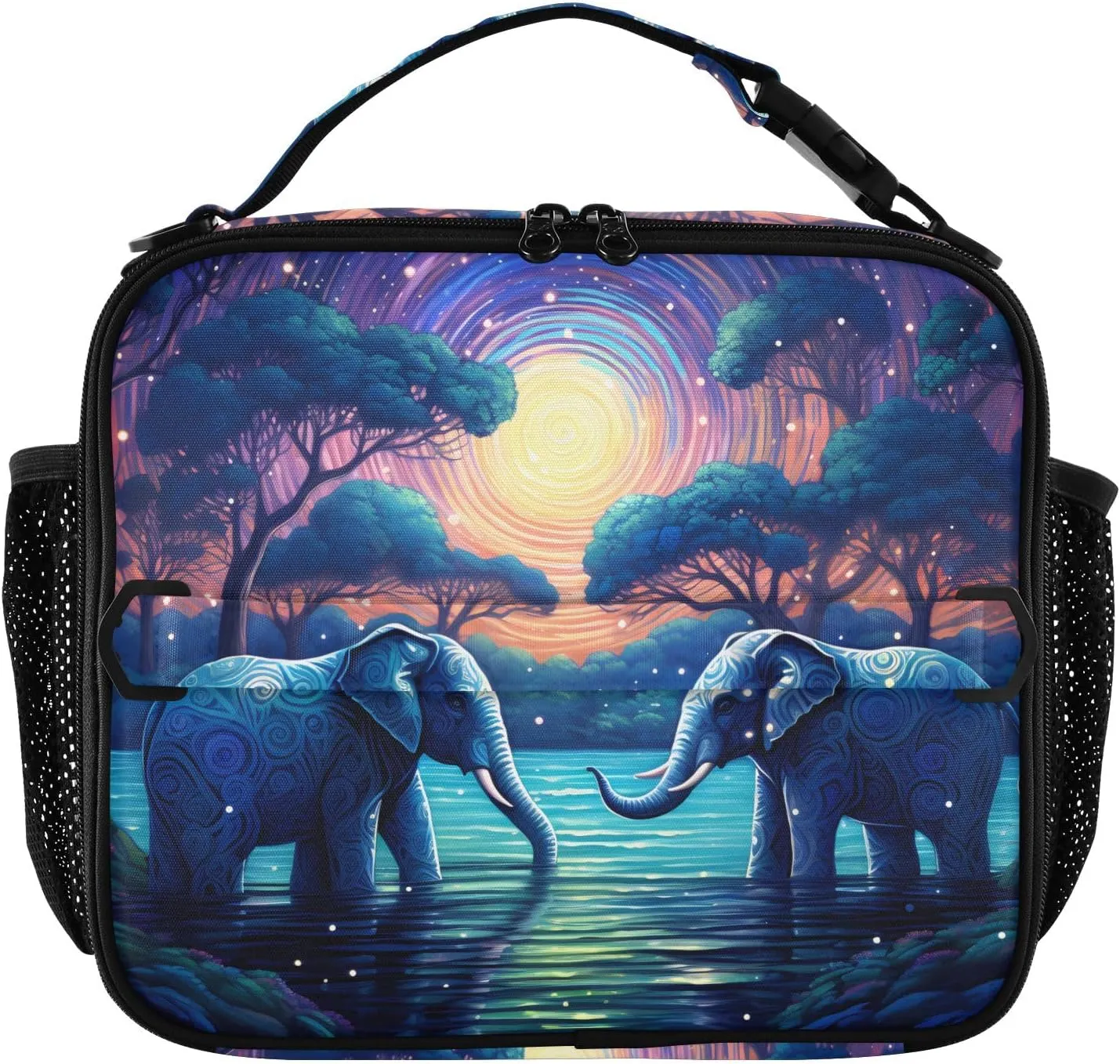 Insulated Lunch Bag Lunch box Cooler Bag for Women Men Elephant Myth Reusable Portable with Shoulder Strap