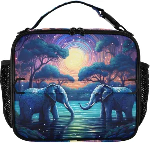 Insulated Lunch Bag Lunch box Cooler Bag for Women Men Elephant Myth Reusable Portable with Shoulder Strap