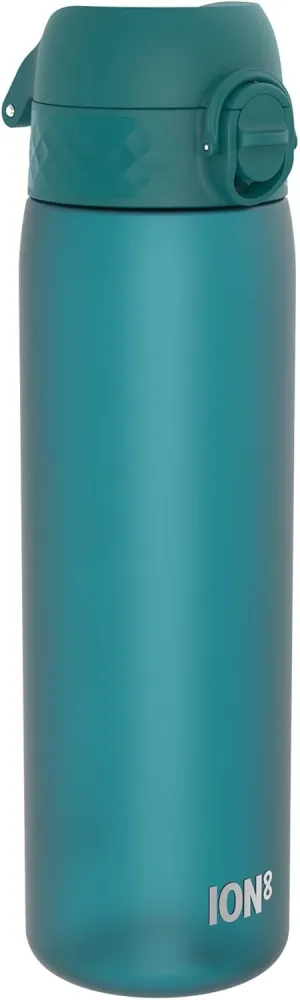 Ion8 Water Bottle, 500 ml/18 oz, Leak Proof, Easy to Open, Secure Lock, Dishwasher Safe, BPA Free, Hygienic Flip Cover, Carry Handle, Fits Cup Holders, Easy Clean, Odor Free, Carbon Neutral