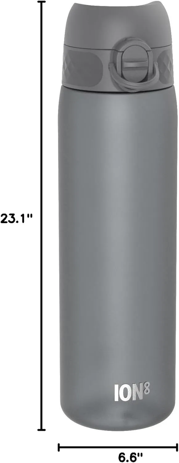 Ion8 Water Bottle, 500 ml/18 oz, Leak Proof, Easy to Open, Secure Lock, Dishwasher Safe, BPA Free, Hygienic Flip Cover, Carry Handle, Fits Cup Holders, Easy Clean, Odor Free, Carbon Neutral
