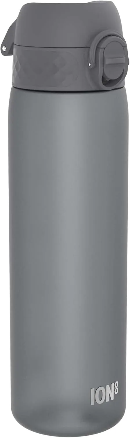 Ion8 Water Bottle, 500 ml/18 oz, Leak Proof, Easy to Open, Secure Lock, Dishwasher Safe, BPA Free, Hygienic Flip Cover, Carry Handle, Fits Cup Holders, Easy Clean, Odor Free, Carbon Neutral