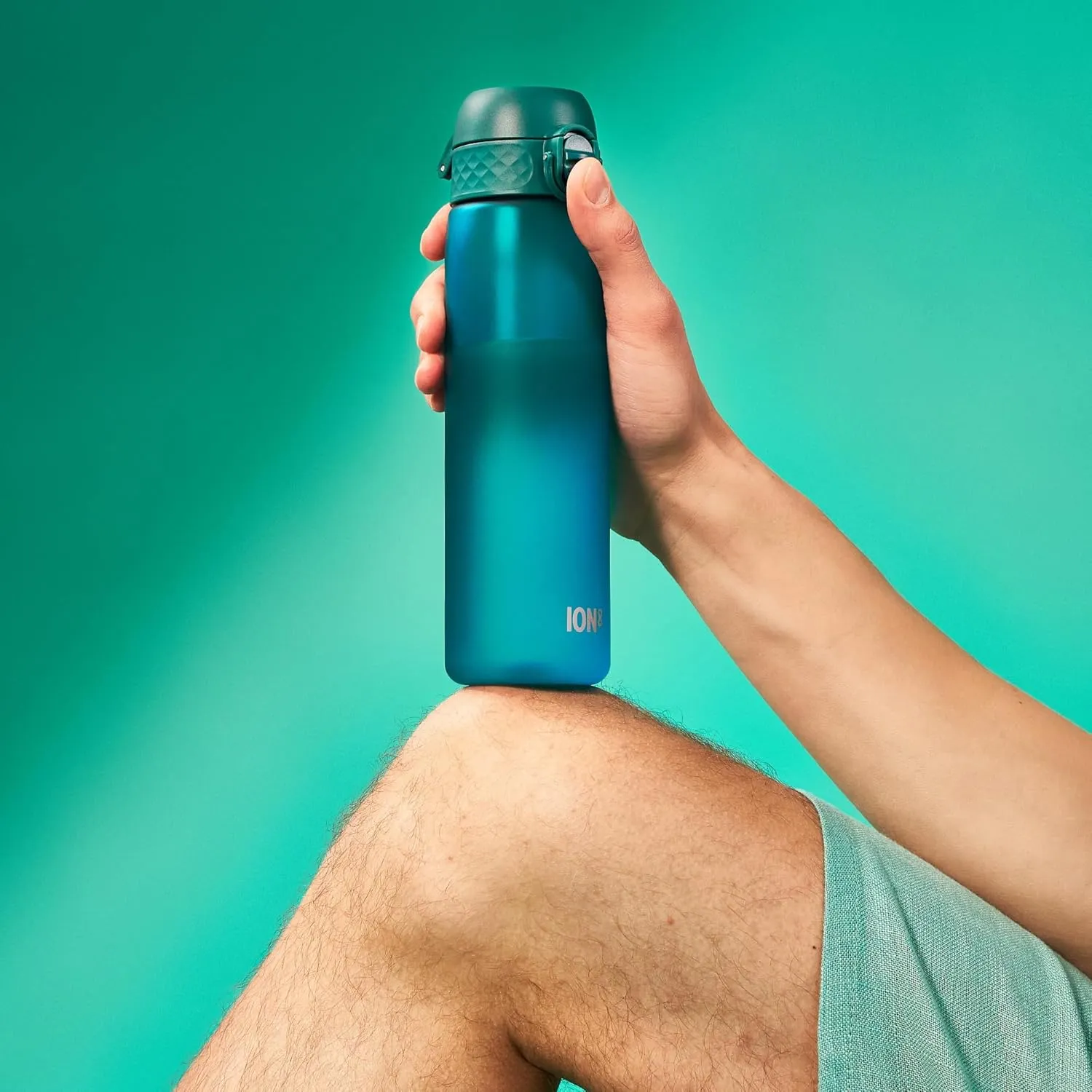 Ion8 Water Bottle, 500 ml/18 oz, Leak Proof, Easy to Open, Secure Lock, Dishwasher Safe, BPA Free, Hygienic Flip Cover, Carry Handle, Fits Cup Holders, Easy Clean, Odor Free, Carbon Neutral