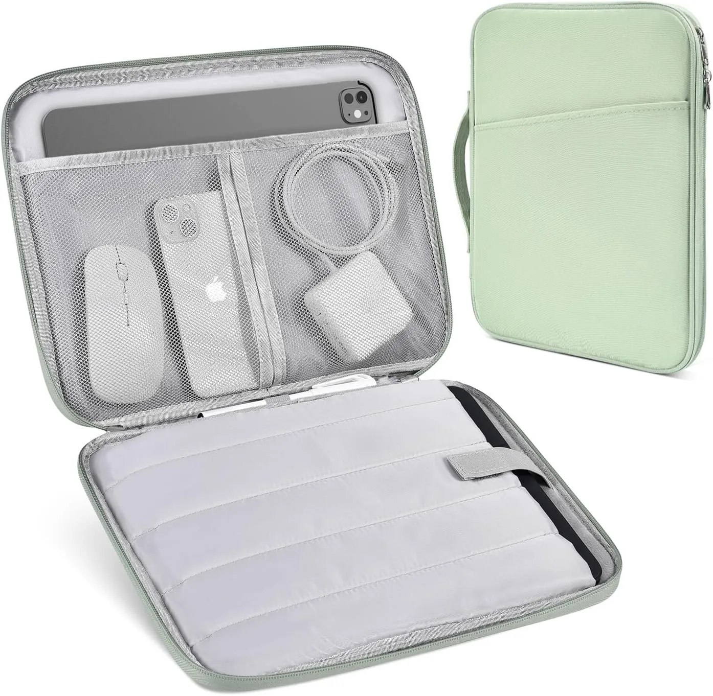 iPad Pro 12.9 Sleeve, Tablet Travel Carrying Case Bag for 13 Inch iPad Pro M4 2024 & iPad Air M2 M3 with Magic/Smart Keyboard, Surface Pro 10/9/8/X, Green