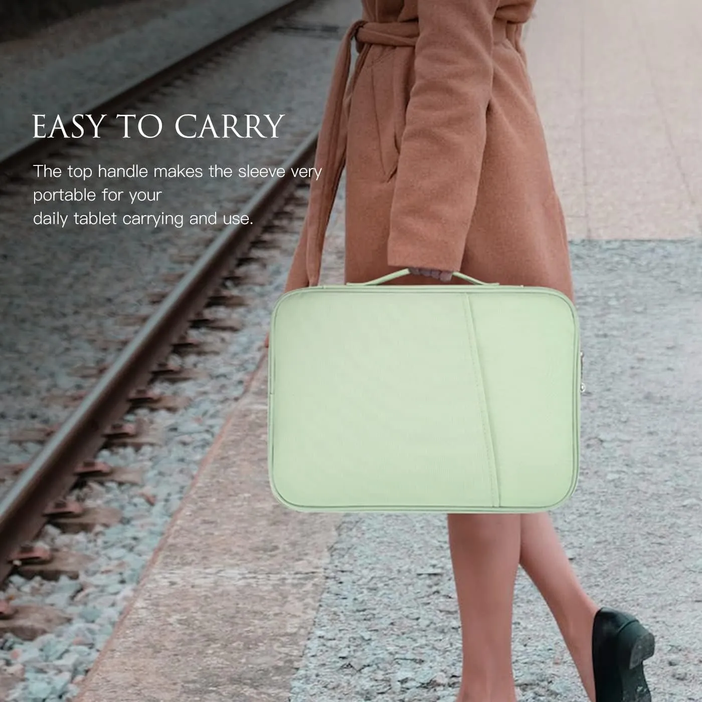 iPad Pro 12.9 Sleeve, Tablet Travel Carrying Case Bag for 13 Inch iPad Pro M4 2024 & iPad Air M2 M3 with Magic/Smart Keyboard, Surface Pro 10/9/8/X, Green