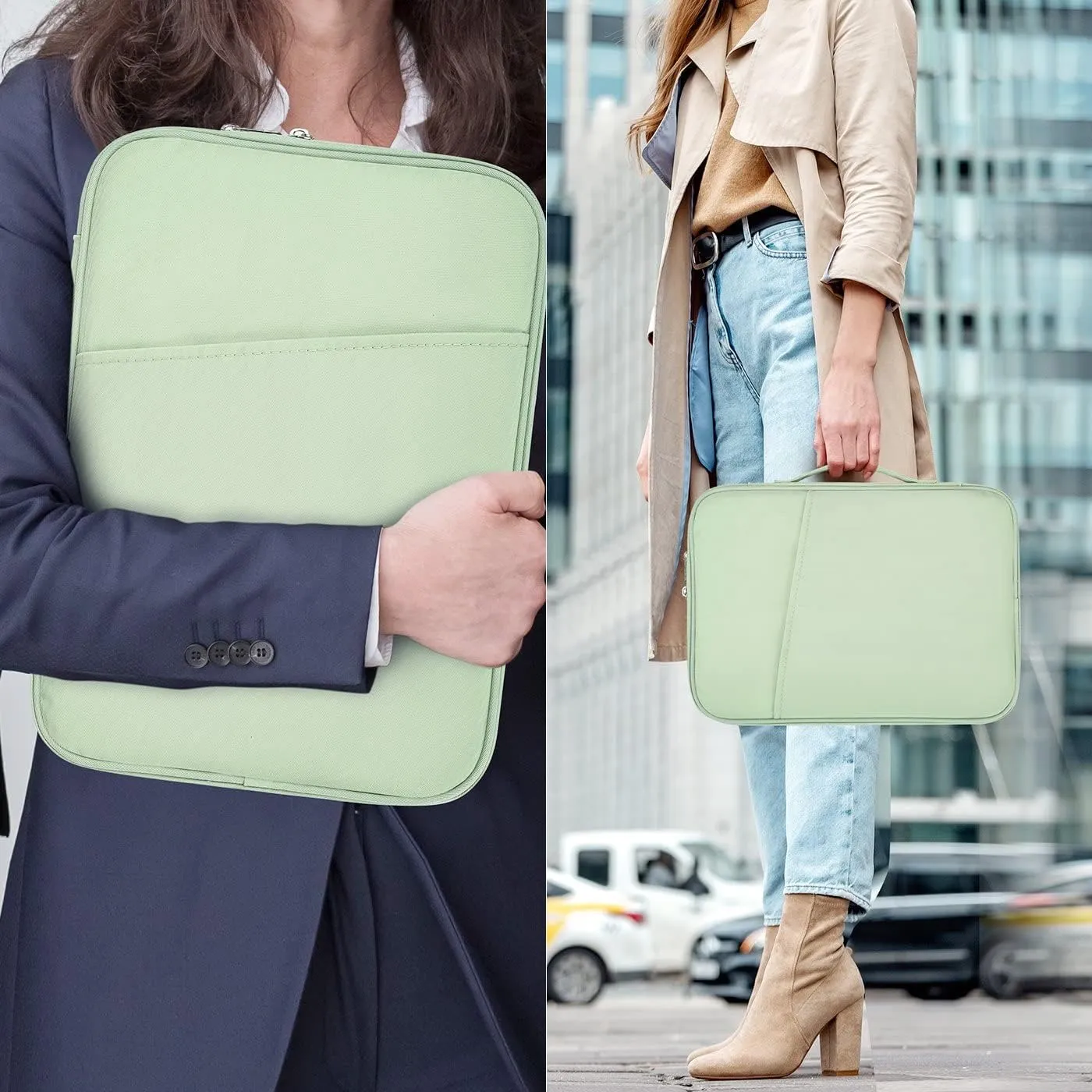 iPad Pro 12.9 Sleeve, Tablet Travel Carrying Case Bag for 13 Inch iPad Pro M4 2024 & iPad Air M2 M3 with Magic/Smart Keyboard, Surface Pro 10/9/8/X, Green