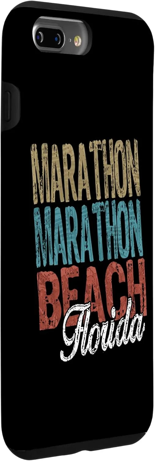 iPhone 7 Plus/8 Plus MARATHON BEACH Florida HIBISCUS & SCRIPT Three Tone Palm Case